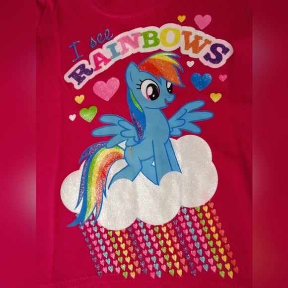 🔥SALE🔥 My Little Pony "I See Rainbows" Rainbow Dash Girls T-shirt NWT Sz 2T - Picture 2 of 5
